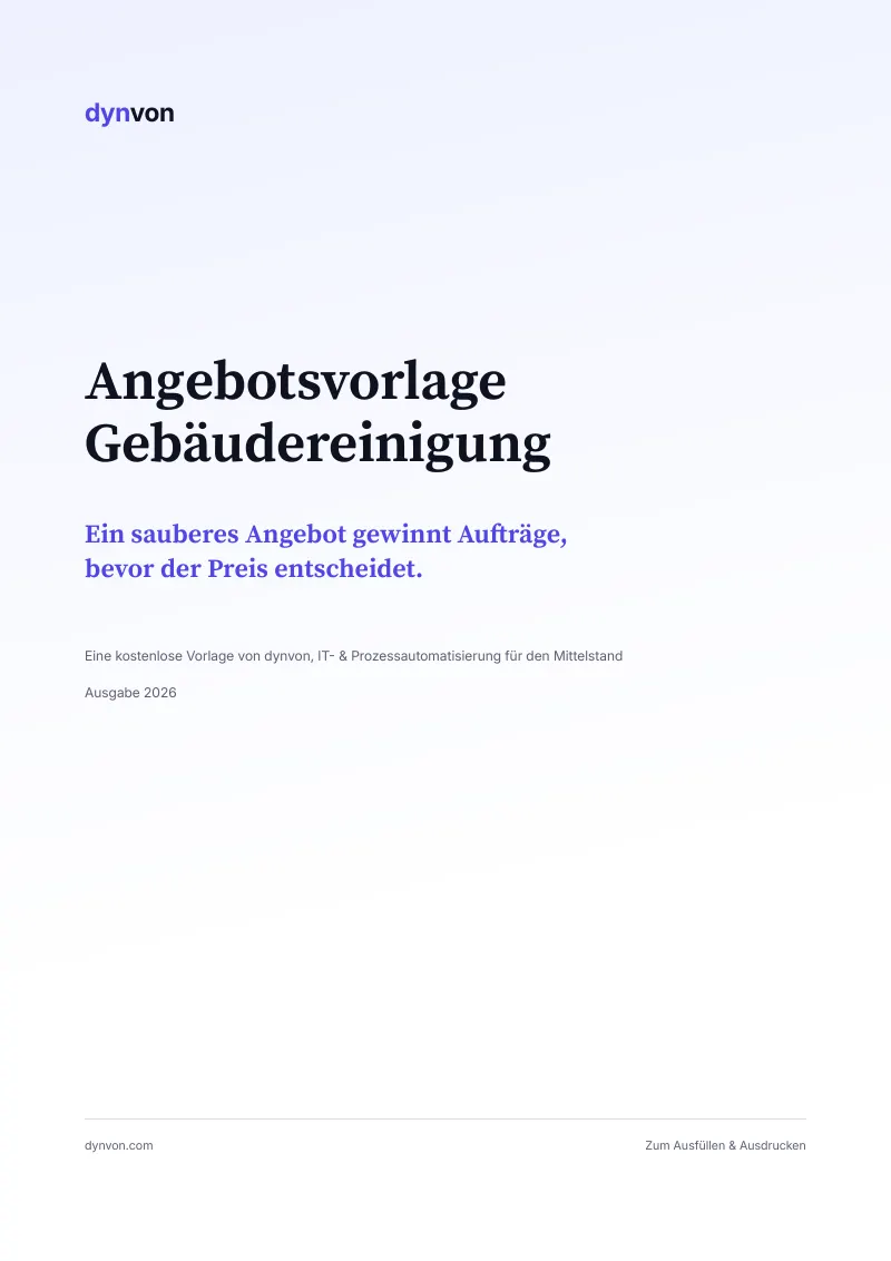 Angebotsvorlage Gebäudereinigung